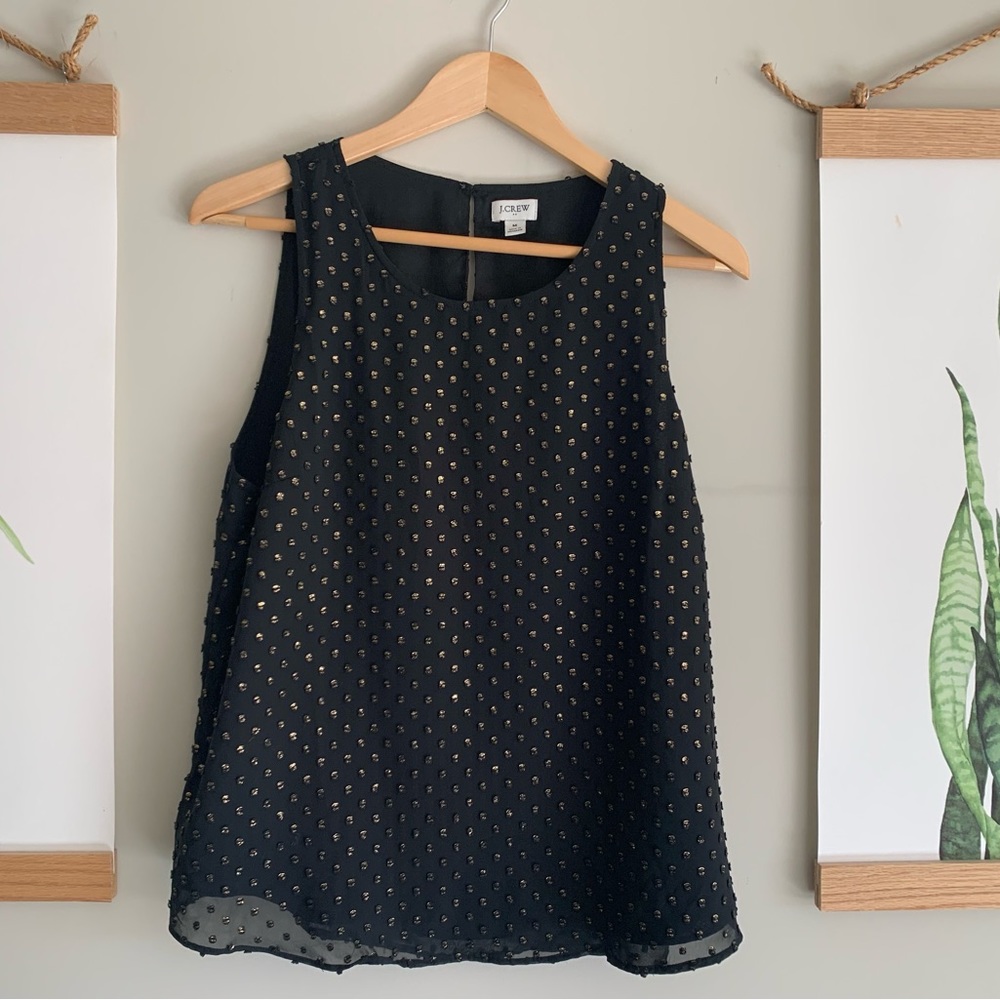 Jcrew M black & gold shell